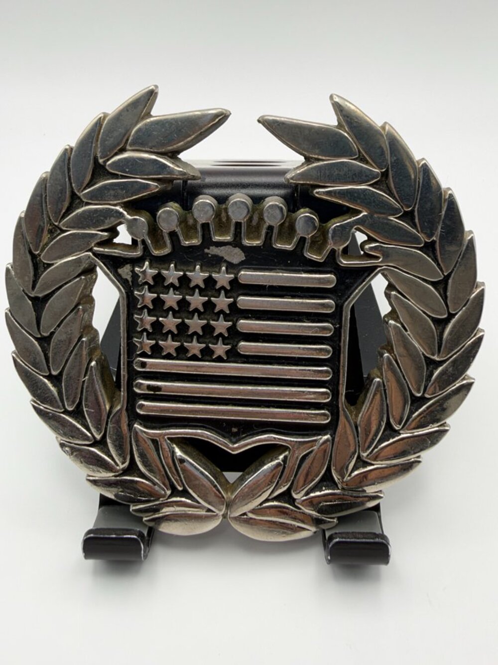 Vintage Y2K Famous Stars & Straps American Flag Belt Buckle 8387
